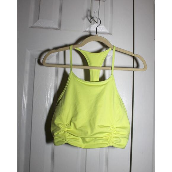 Free People Movement Neon Yelllow Racerback Crop Top sz M - Picture 1 of 3